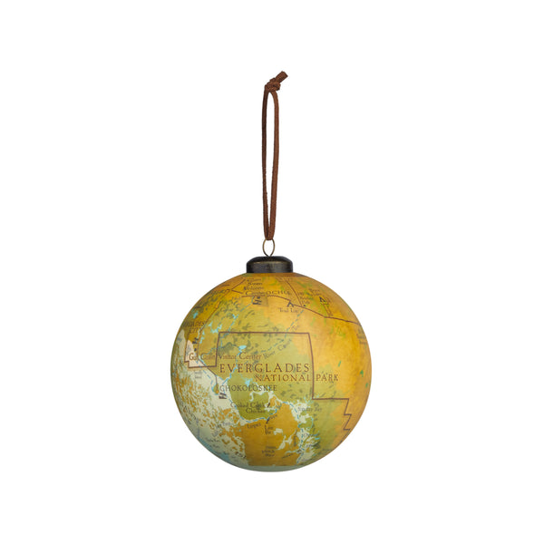 Everglades Map Globe-Shaped Ornament - McGovern Outdoor