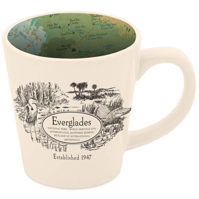 Everglades National Park Vintage Map and Cartouche Latte Mug