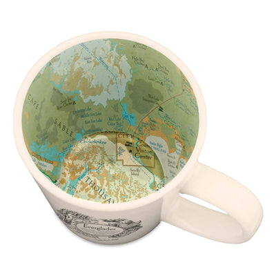 Everglades National Park Vintage Map and Cartouche Latte Mug