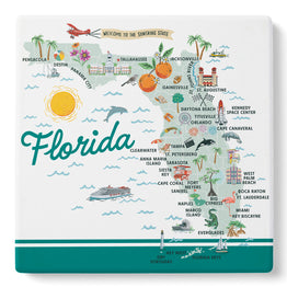 Florida State Illustrated Map Coaster