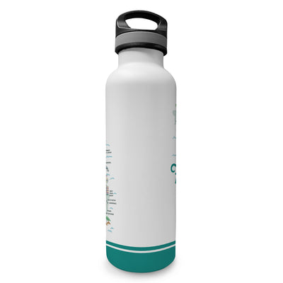 Florida State Illustrated Map Insulated Water Bottle in White
