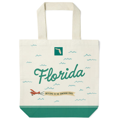 Florida State Illustrated Map Recycled Canvas Tote Bag