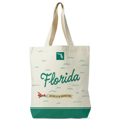 Florida State Illustrated Map Recycled Canvas Tote Bag