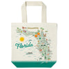 Florida State Illustrated Map Recycled Canvas Tote Bag