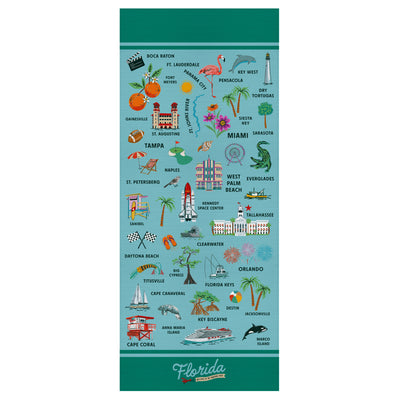 Florida State Illustrated Map Scarf