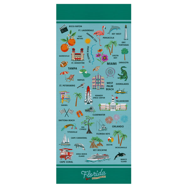 Florida State Illustrated Map Scarf