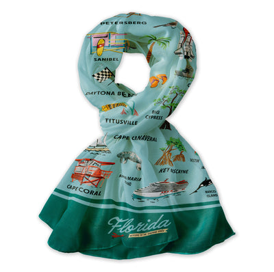 Florida State Illustrated Map Scarf