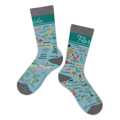 Florida State Illustrated Map Socks