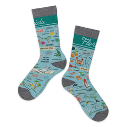 Florida State Illustrated Map Socks