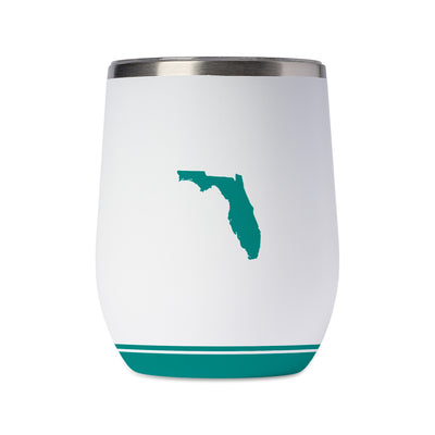 Florida State Illustrated Map Wine Tumbler in White