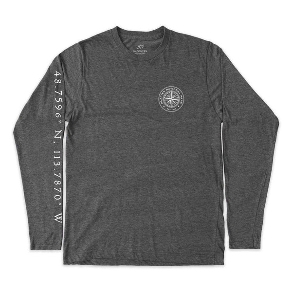 Glacier Line Map Long-Sleeve Unisex Tee