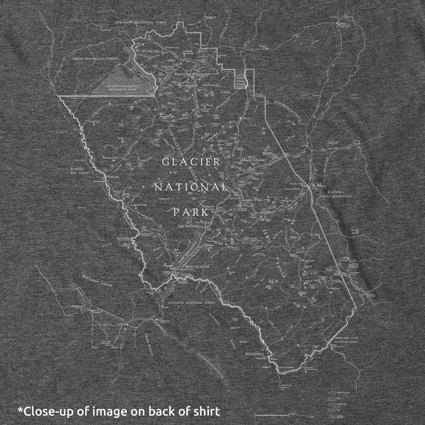 Glacier Line Map Long-Sleeve Unisex Tee