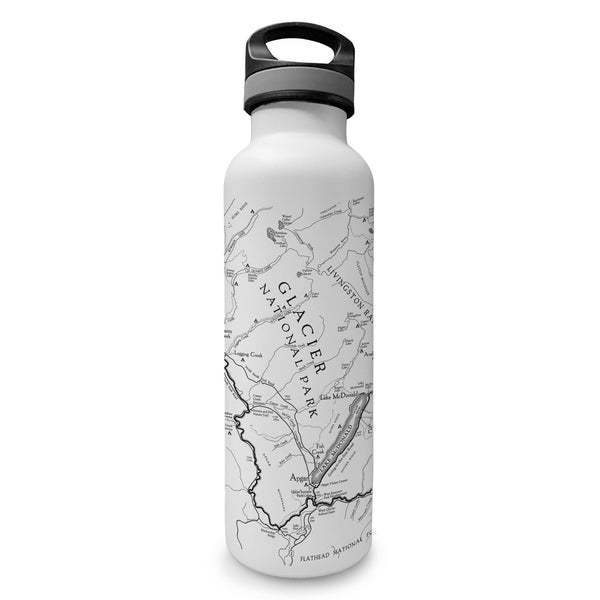 Glacier Line Map Water Bottle