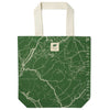 Glacier National Park Line Map Recycled Canvas Tote Bag