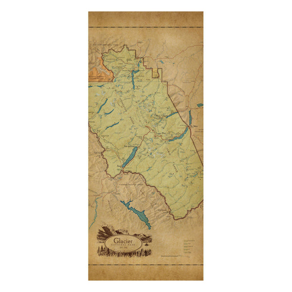 Glacier National Park Map Scarf