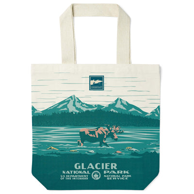 Glacier National Park WPA Recycled Canvas Tote Bag