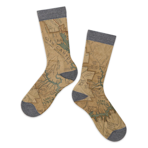 Glen Canyon National Recreation Area Vintage Map Socks - McGovern Outdoor