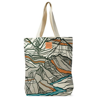 Grand Canyon National Park Contour Lines Recycled Canvas Tote Bag