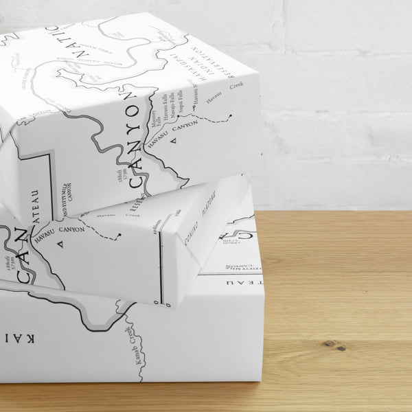 Grand Canyon National Park Line Map Wrapping Paper