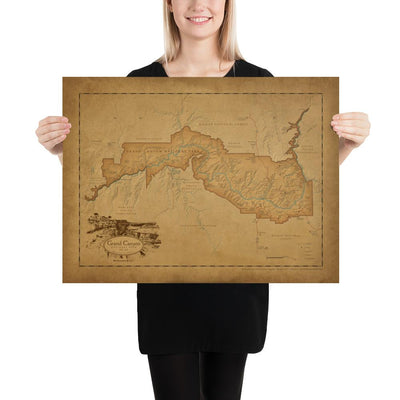 Grand Canyon National Park Map Poster