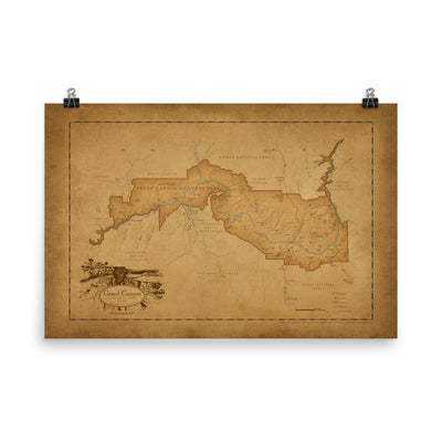 Grand Canyon National Park Map Poster