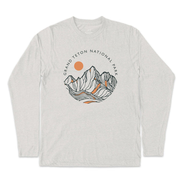 Grand Teton Contour Lines Long-Sleeve Unisex Tee