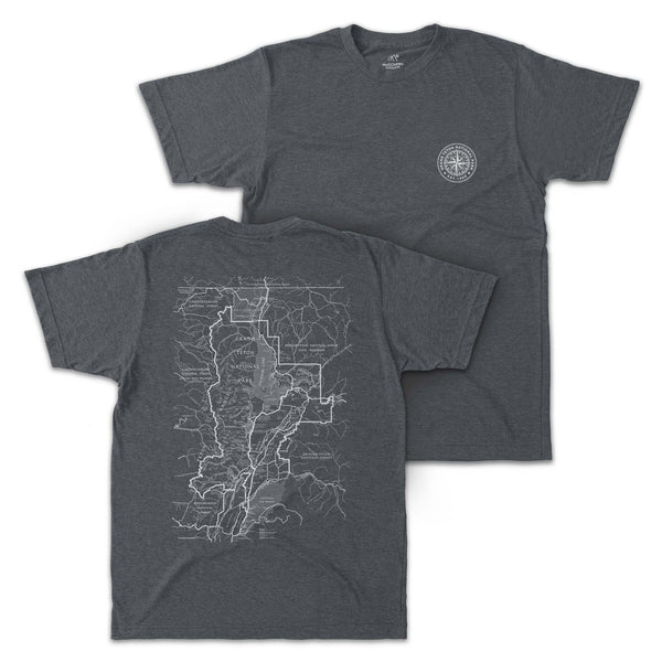 Grand Teton Line Map and Compass Short-Sleeve Uni Tee