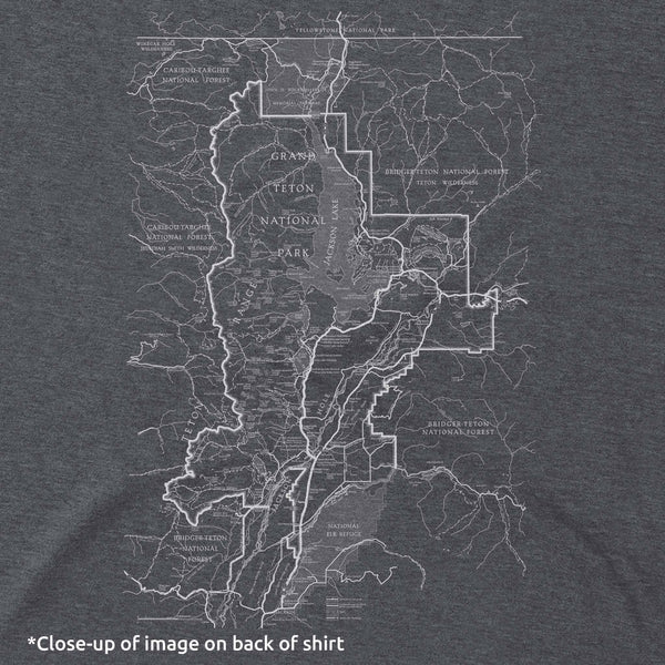 Grand Teton Line Map and Compass Short-Sleeve Uni Tee