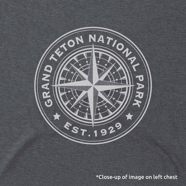 Grand Teton Line Map and Compass Short-Sleeve Uni Tee