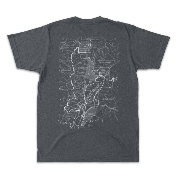 Grand Teton Line Map and Compass Short-Sleeve Uni Tee