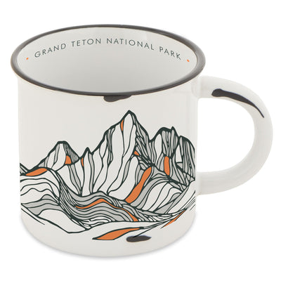 Grand Teton National Park Contour Lines Camp Mug