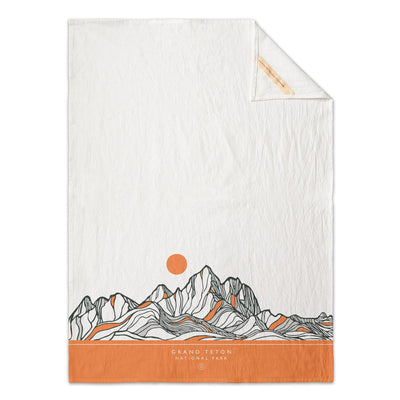 Grand Teton National Park Contour Lines Flour Sack Towel
