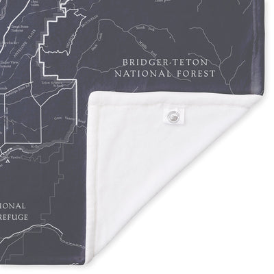 Grand Teton National Park Line Map Blanket
