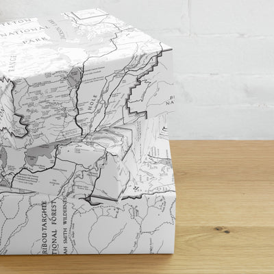Grand Teton National Park Line Map Wrapping Paper