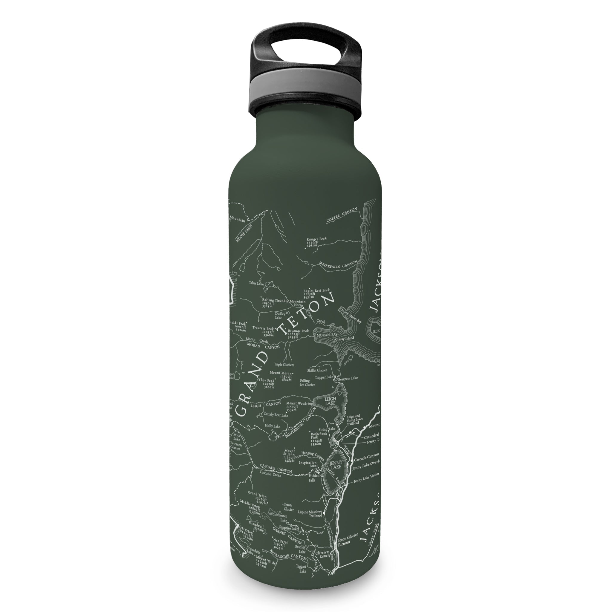 Grand Teton National Park Map Water Bottle | McGovern Outdoor