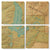 Grand Teton National Park Vintage Map Coasters