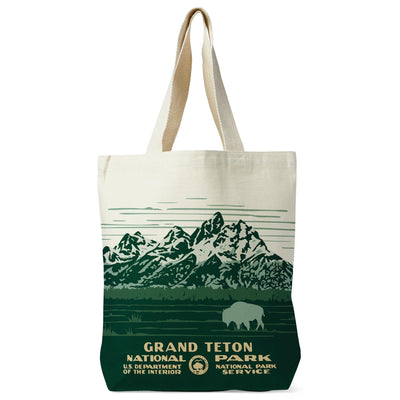 Grand Teton National Park WPA Recycled Canvas Tote Bag