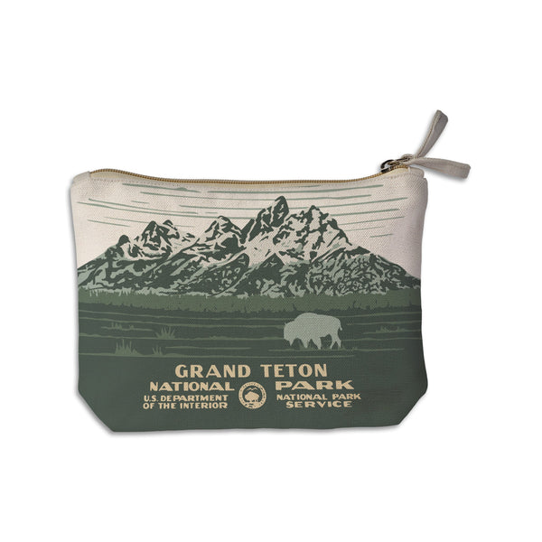 Grand Teton National Park WPA Recycled Canvas Zip Pouch
