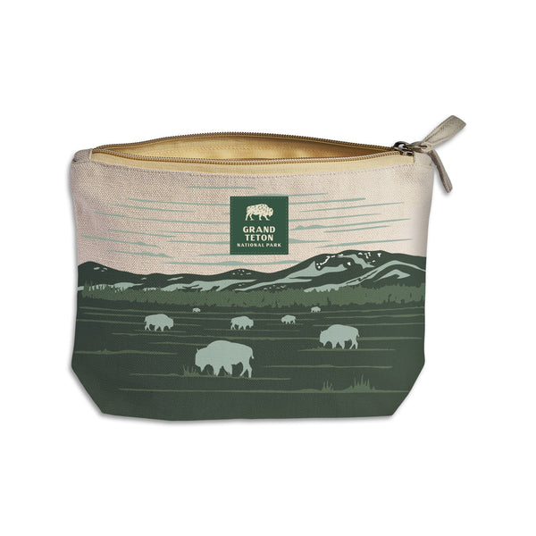 Grand Teton National Park WPA Recycled Canvas Zip Pouch