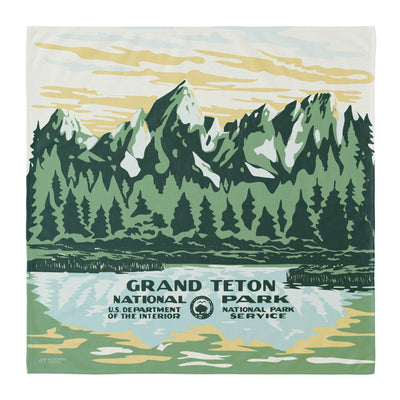 Grand Teton Reflection At Schwabacher Landing Wpa Bandana
