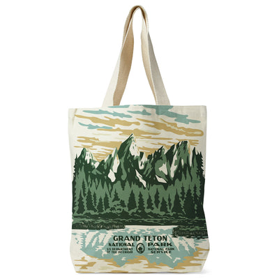 Grand Teton Reflection WPA Recycled Canvas Tote Bag