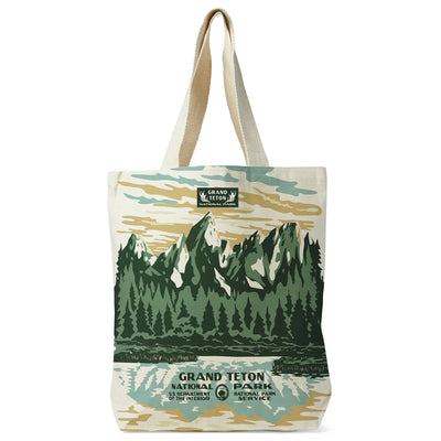 Grand Teton Reflection WPA Recycled Canvas Tote Bag