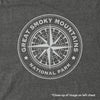 Great Smoky Mountains Line Map Long-Sleeve Unisex Tee in Shadow Grey
