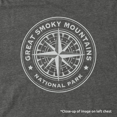 Great Smoky Mountains Line Map Long-Sleeve Unisex Tee in Shadow Grey