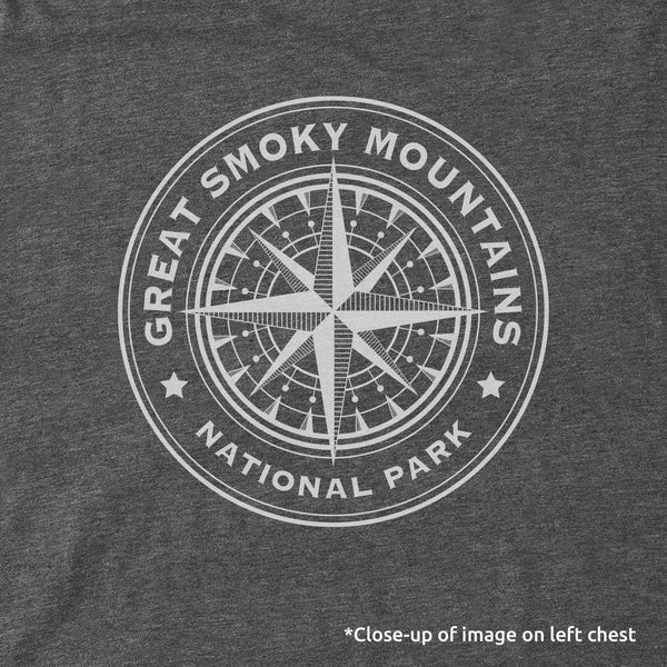 Great Smoky Mountains Line Map Long-Sleeve Unisex Tee in Shadow Grey - McGovern Outdoor