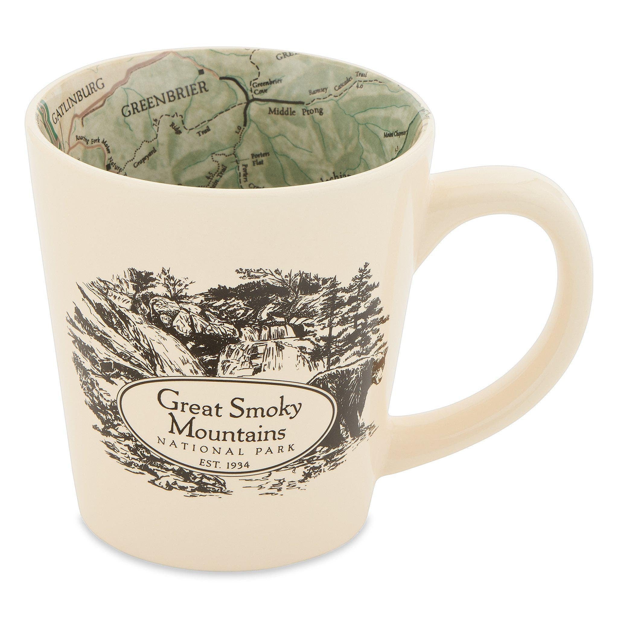 Great Smoky Mountains Map Inside Out Coffee Mug