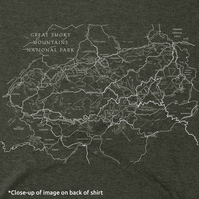 Great Smoky Mountains Map and Compass Short-Sleeve Unisex Tee