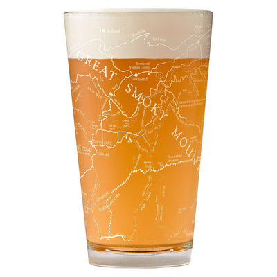 Great Smoky Mountains National Park Map Pint Glass