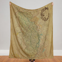 Great Smoky Mountains National Park Map Plush Blanket