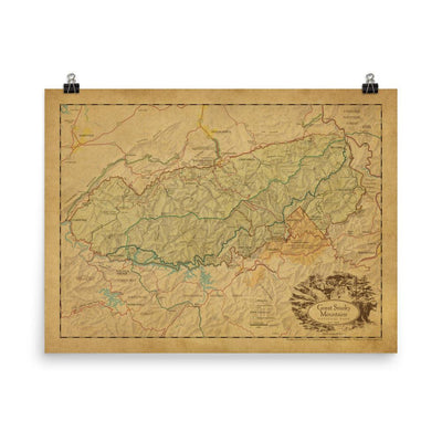 Great Smoky Mountains National Park Map Poster